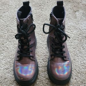 Iridescent Combat Boots